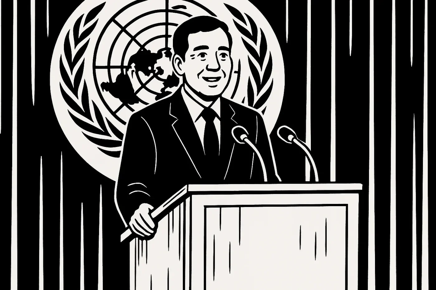 左が森山(55歳)。森山が国連本部に招かれた。 「持続可能な開発目標(SDGs)」の文脈で、日本の取り組みを紹介するためだ。 森山のスピーチは、各国の代表から大きな拍手を受けた。